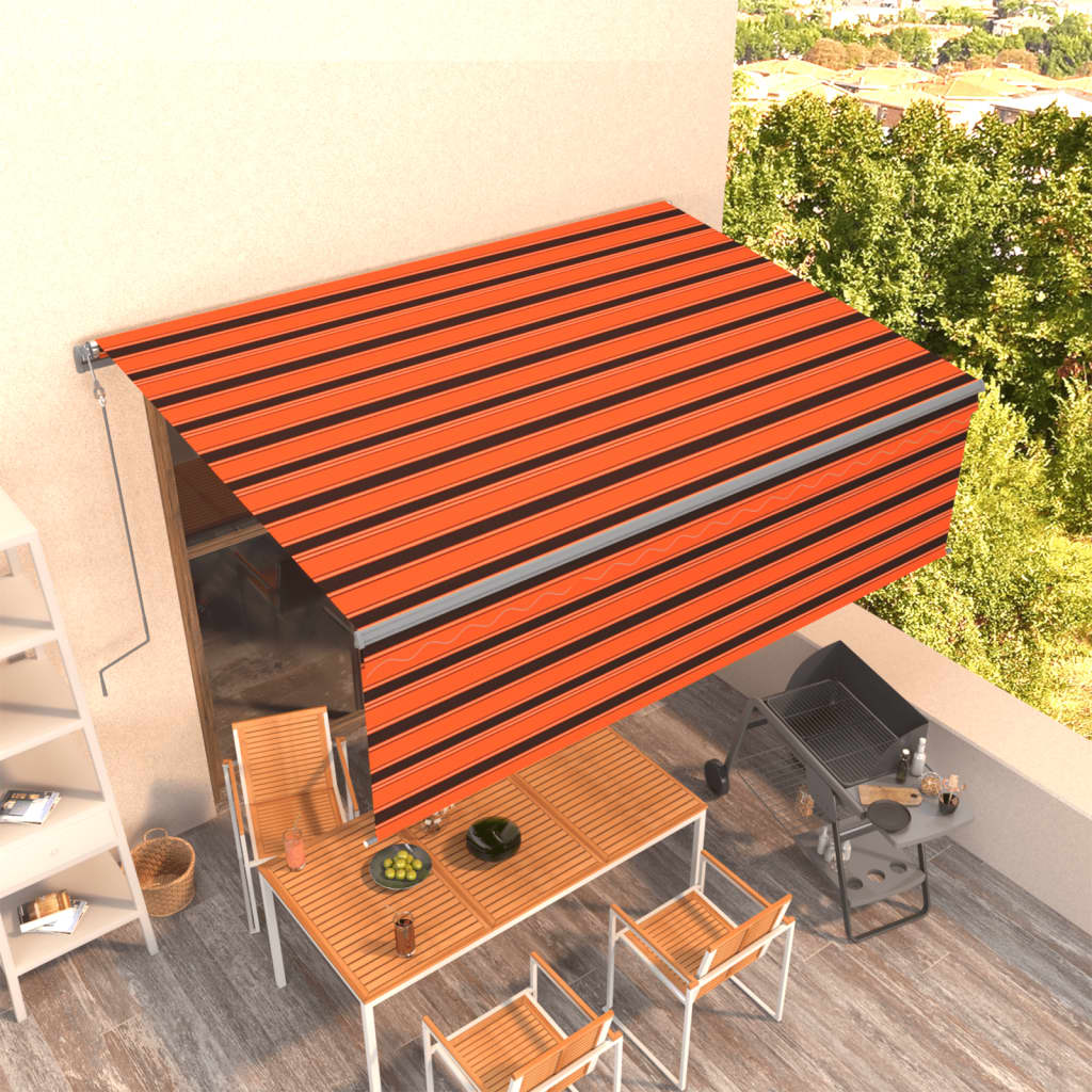 Automatska tenda na uvlačenje s roletom 4x3 m narančasto-smeđa