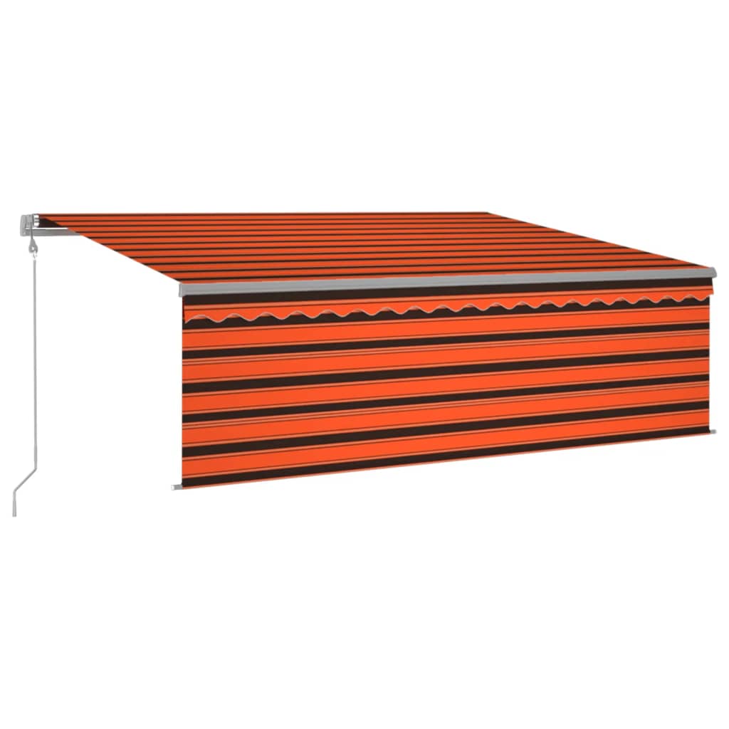 Automatska tenda s roletom i senzorom LED 4x3m narančasto-smeđa