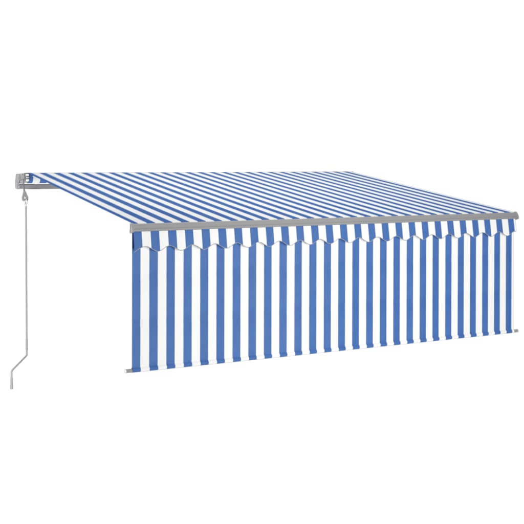 Automatska tenda na uvlačenje s roletom 4,5 x 3 m plavo-bijela