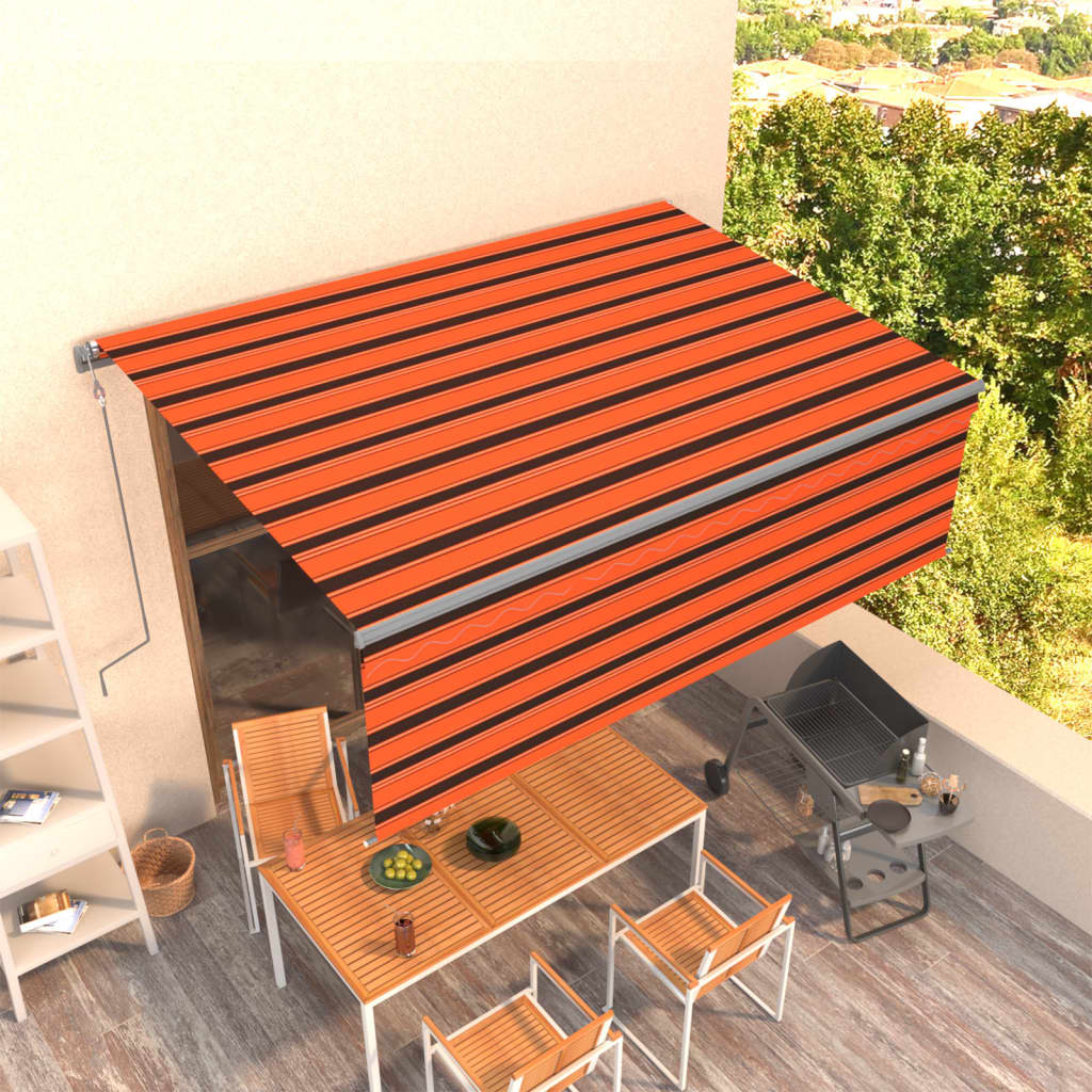 Automatska tenda na uvlačenje s roletom 4,5x3m narančasto-smeđa