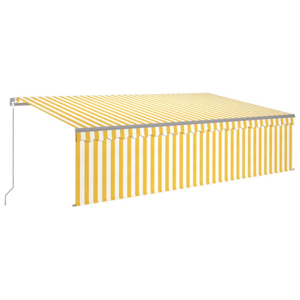 Tenda na ručno uvlačenje s roletom 5 x 3 m žuto-bijela