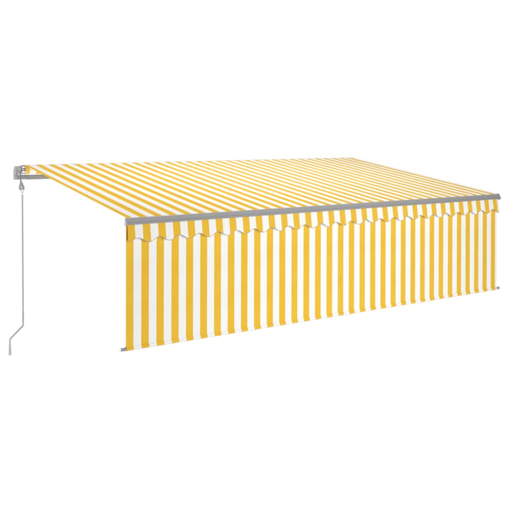 Automatska tenda na uvlačenje s roletom 5 x 3 m žuto-bijela