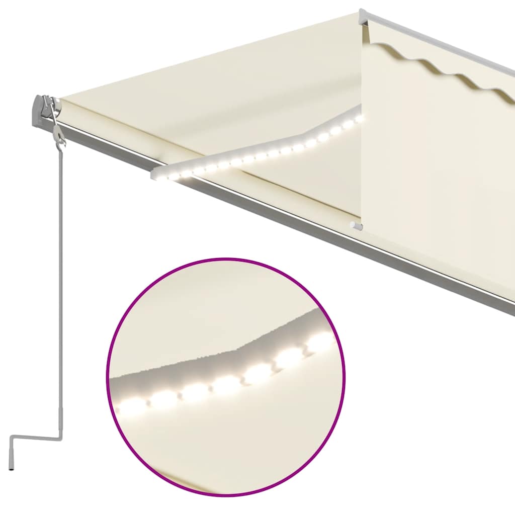 Automatska tenda s roletom i senzorom LED 6 x 3 m krem
