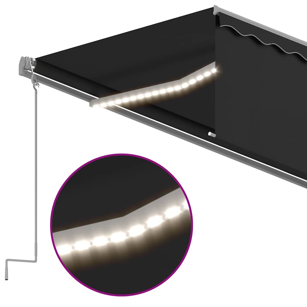 Automatska tenda s roletom i senzorom LED 6 x 3 m antracit