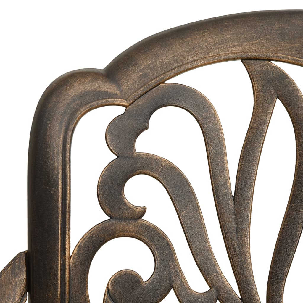 3-dijelni bistro set od lijevanog aluminija brončani