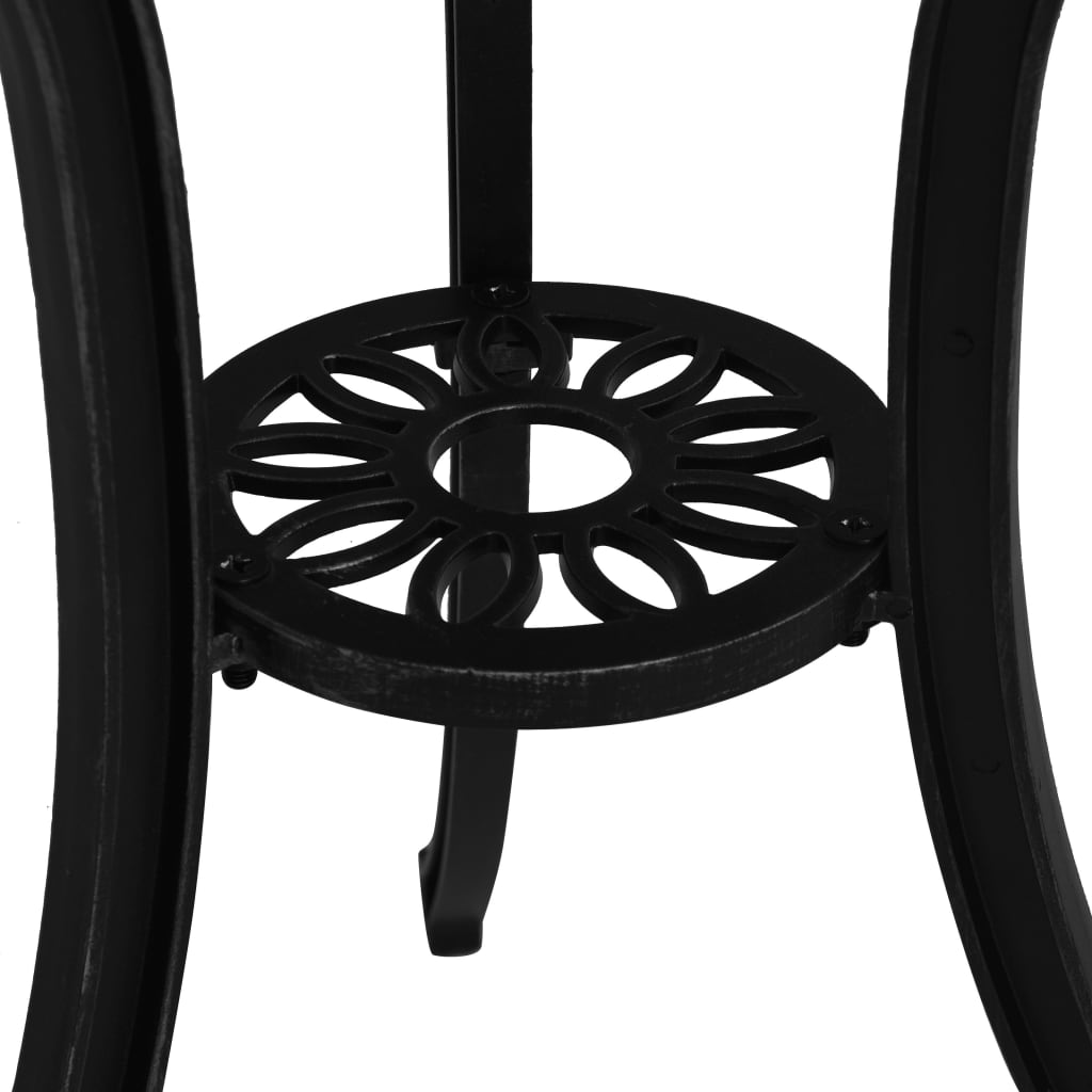 3-dijelni bistro set od lijevanog aluminija crni