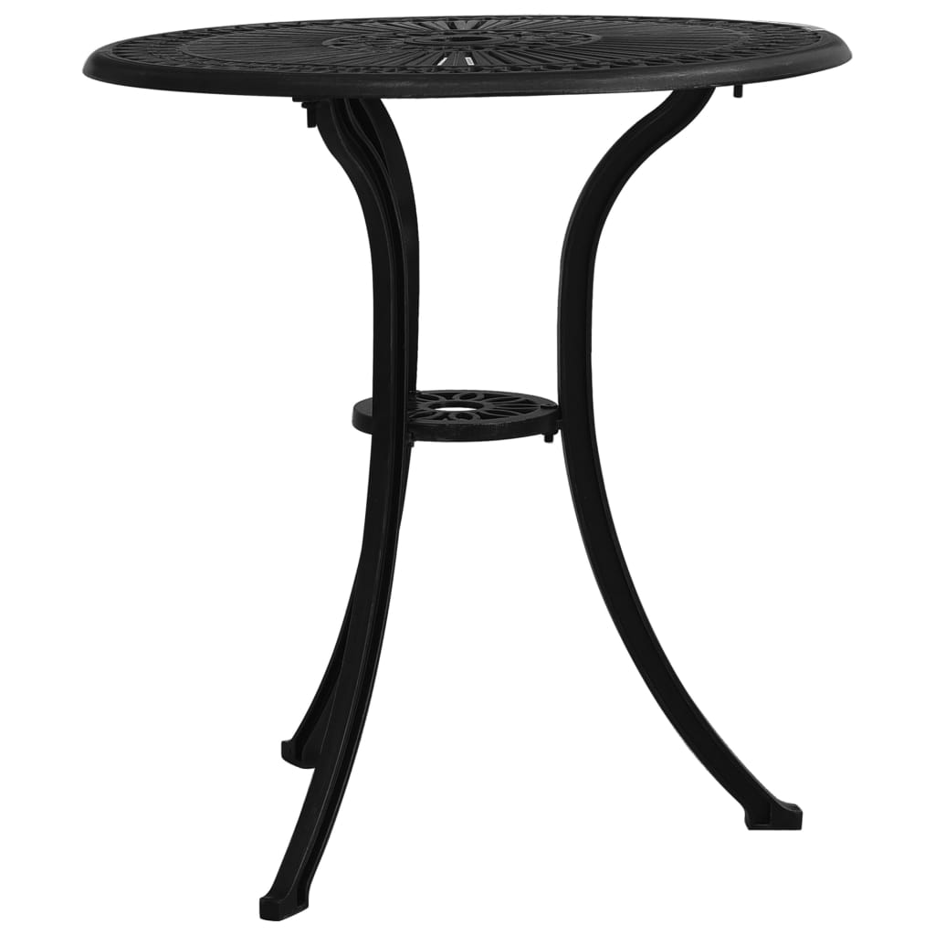 3-dijelni bistro set od lijevanog aluminija crni