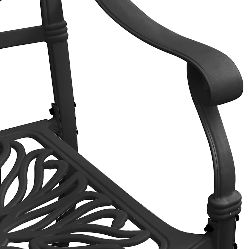 3-dijelni bistro set od lijevanog aluminija crni