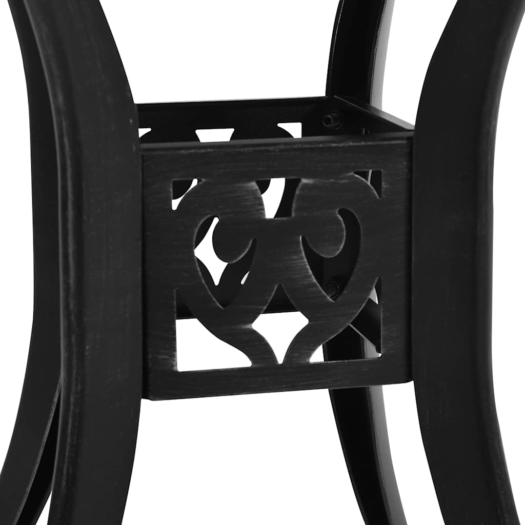 3-dijelni bistro set od lijevanog aluminija crni