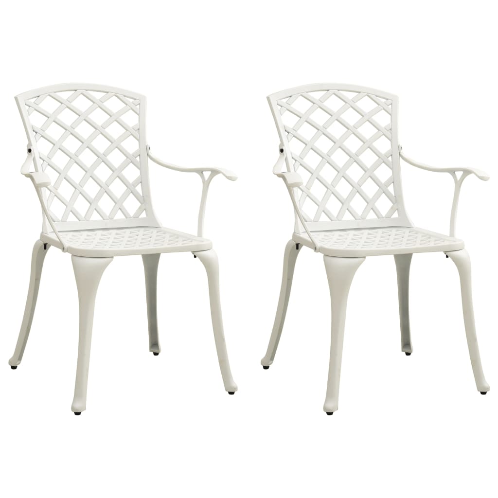 3-dijelni bistro set od lijevanog aluminija bijeli