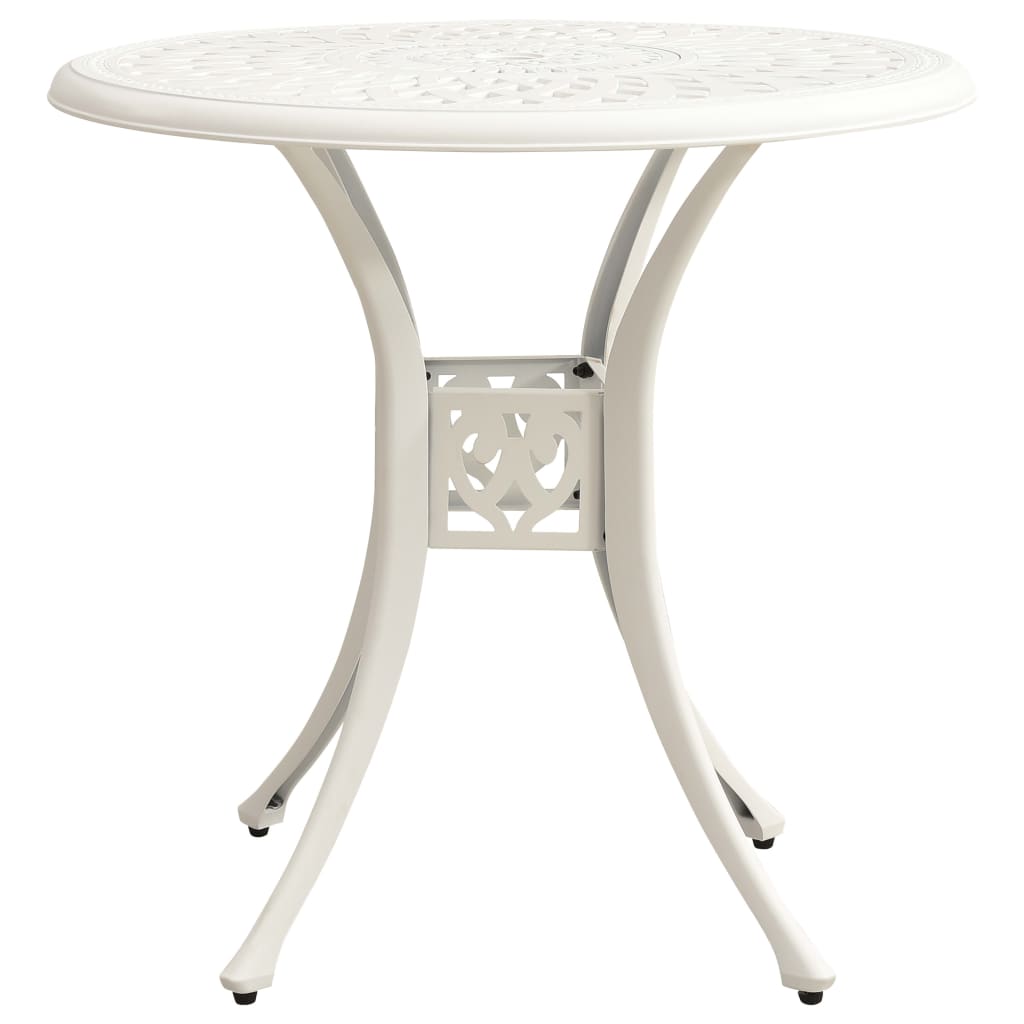 3-dijelni bistro set od lijevanog aluminija bijeli