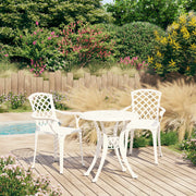 3-dijelni bistro set od lijevanog aluminija bijeli