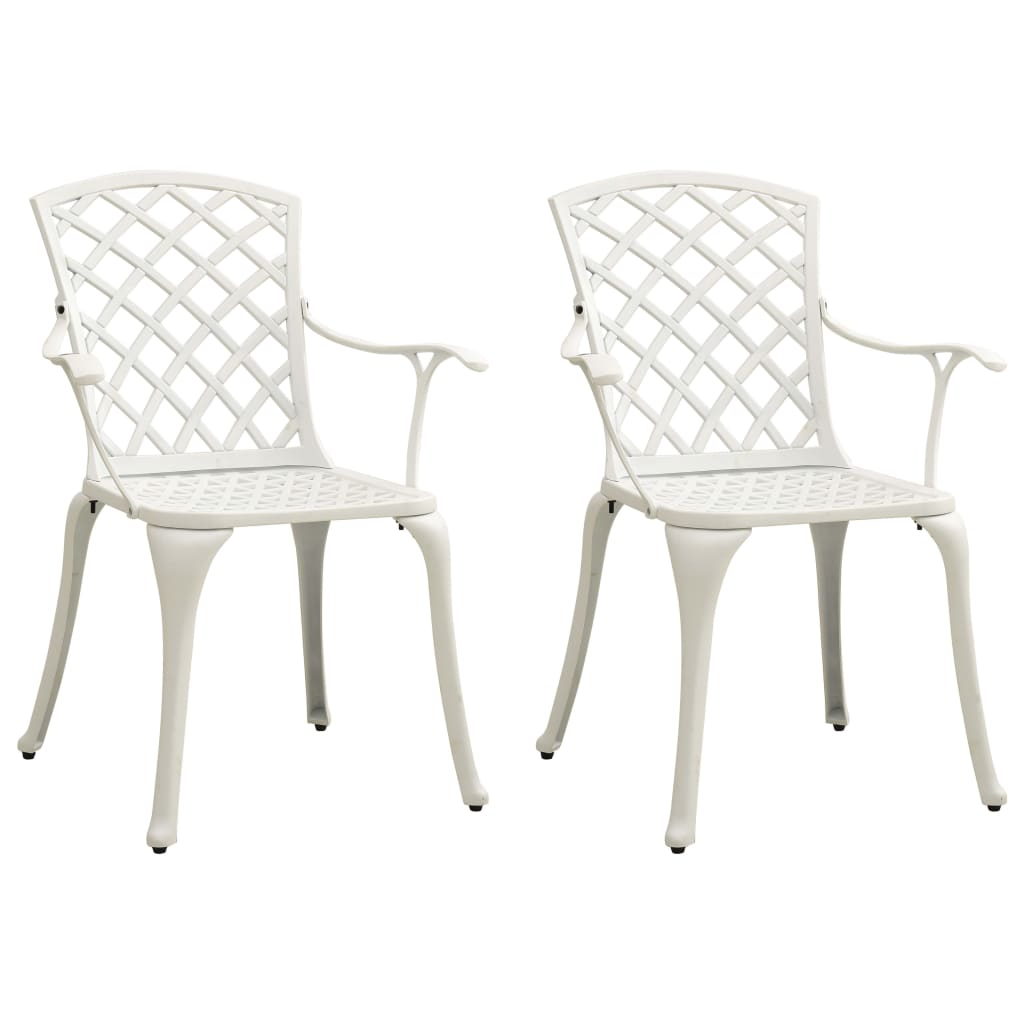 3-dijelni bistro set od lijevanog aluminija bijeli