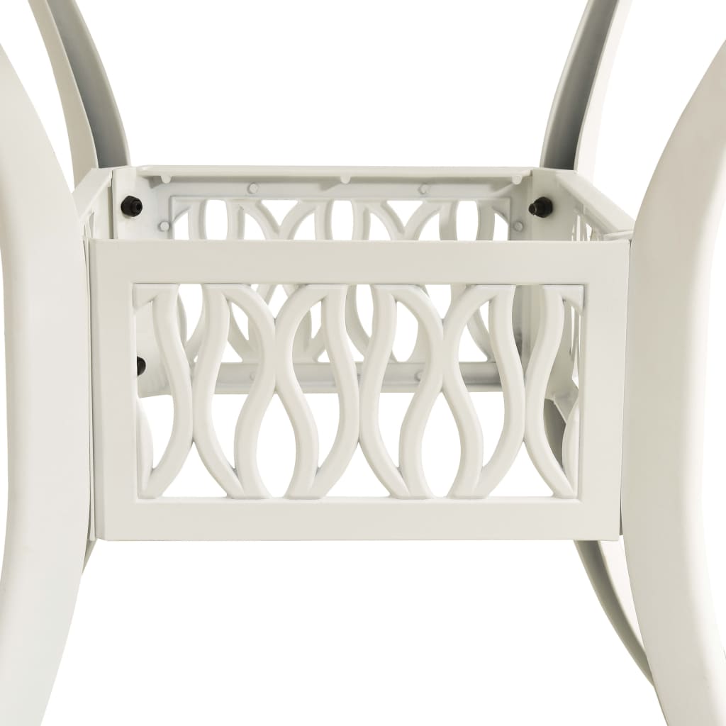 3-dijelni bistro set od lijevanog aluminija bijeli