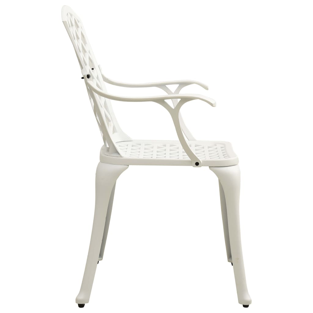 3-dijelni bistro set od lijevanog aluminija bijeli