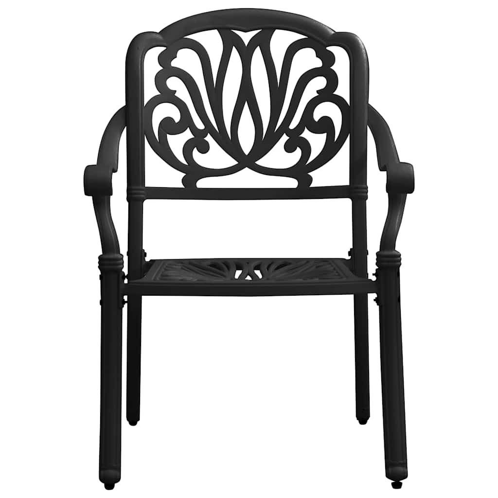 5-dijelni bistro set od lijevanog aluminija crni