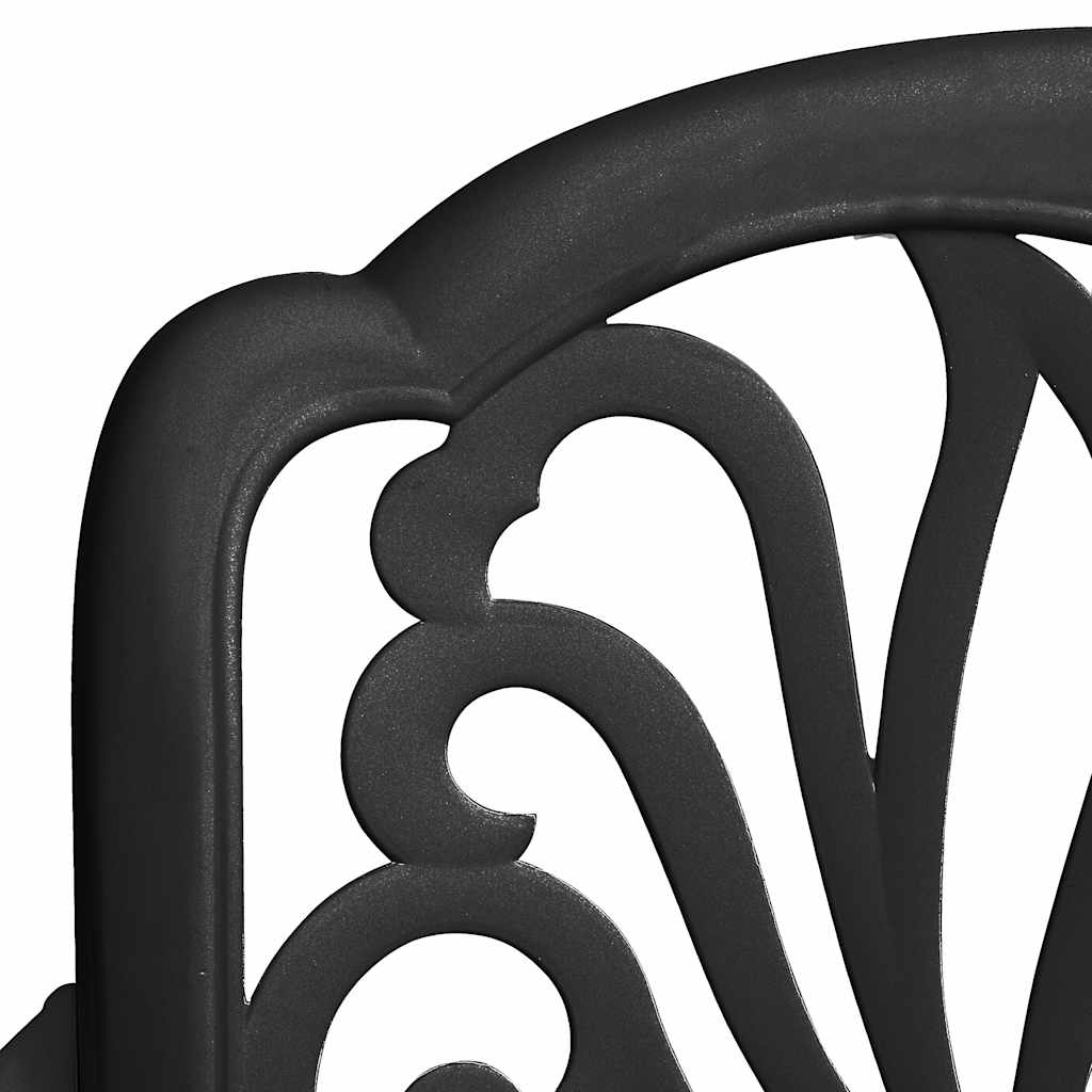 5-dijelni bistro set od lijevanog aluminija crni