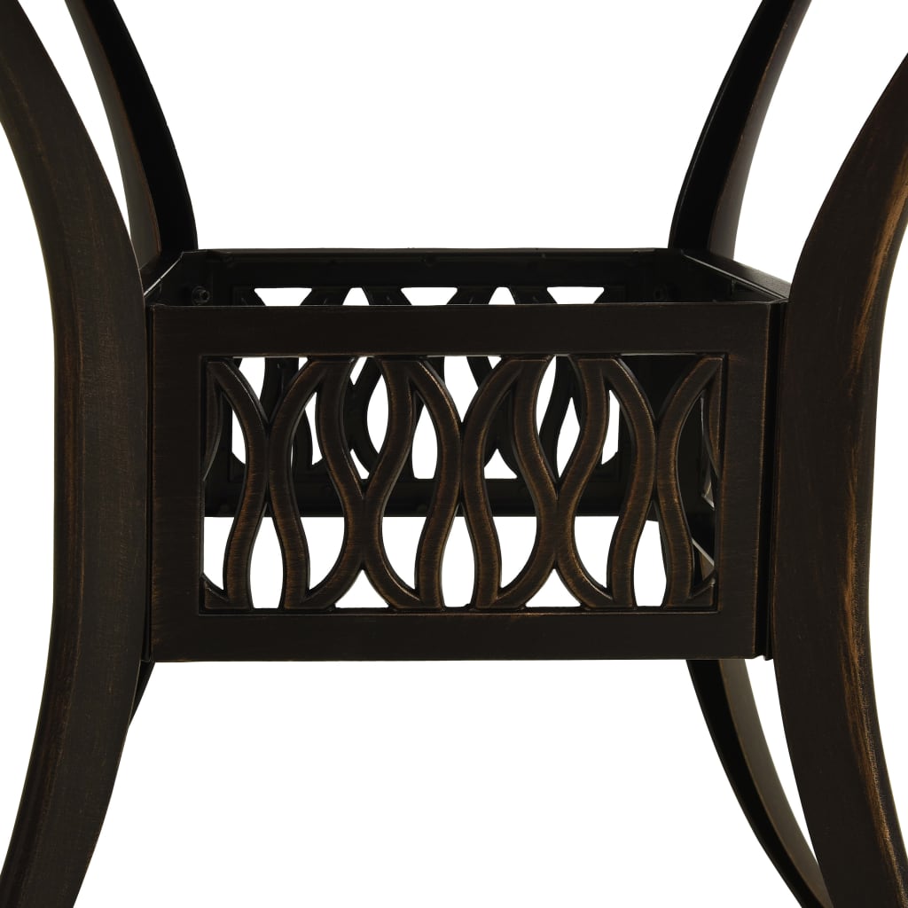 5-dijelni bistro set od lijevanog aluminija brončani