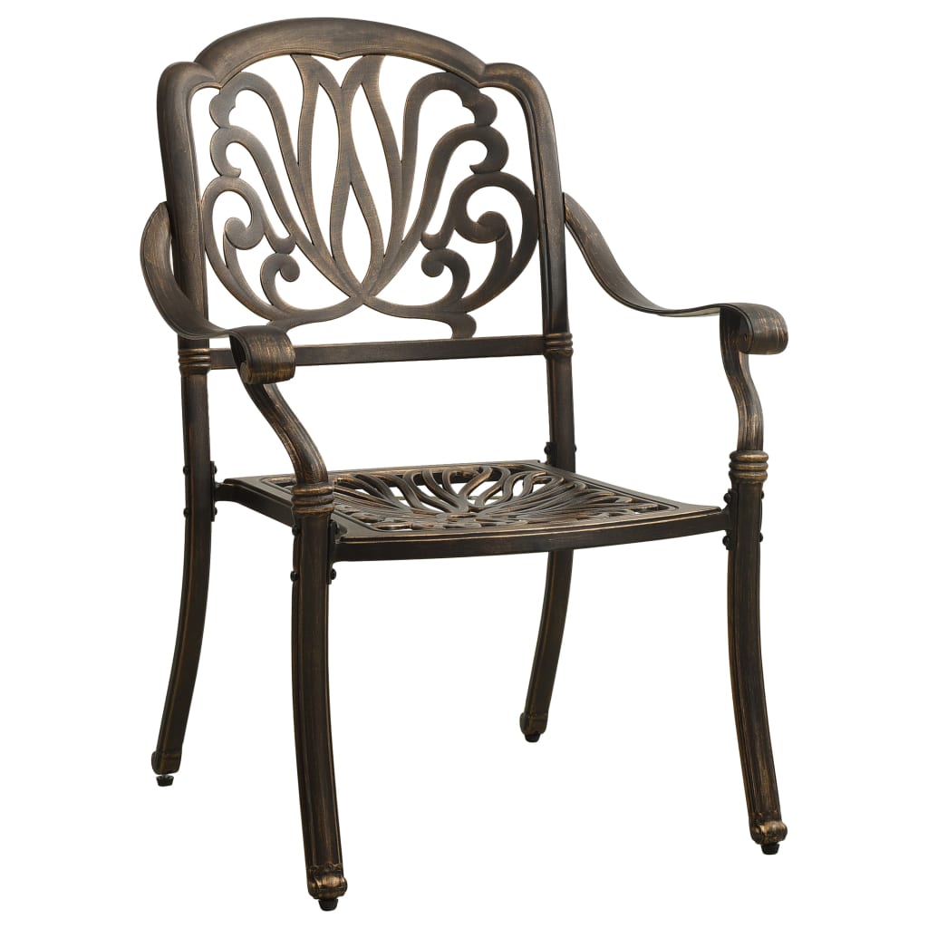 5-dijelni bistro set od lijevanog aluminija brončani