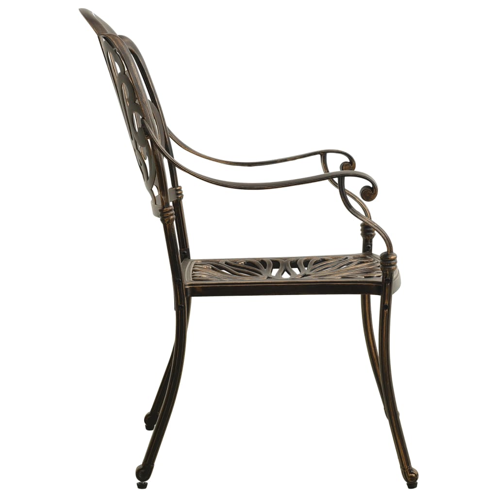 5-dijelni bistro set od lijevanog aluminija brončani
