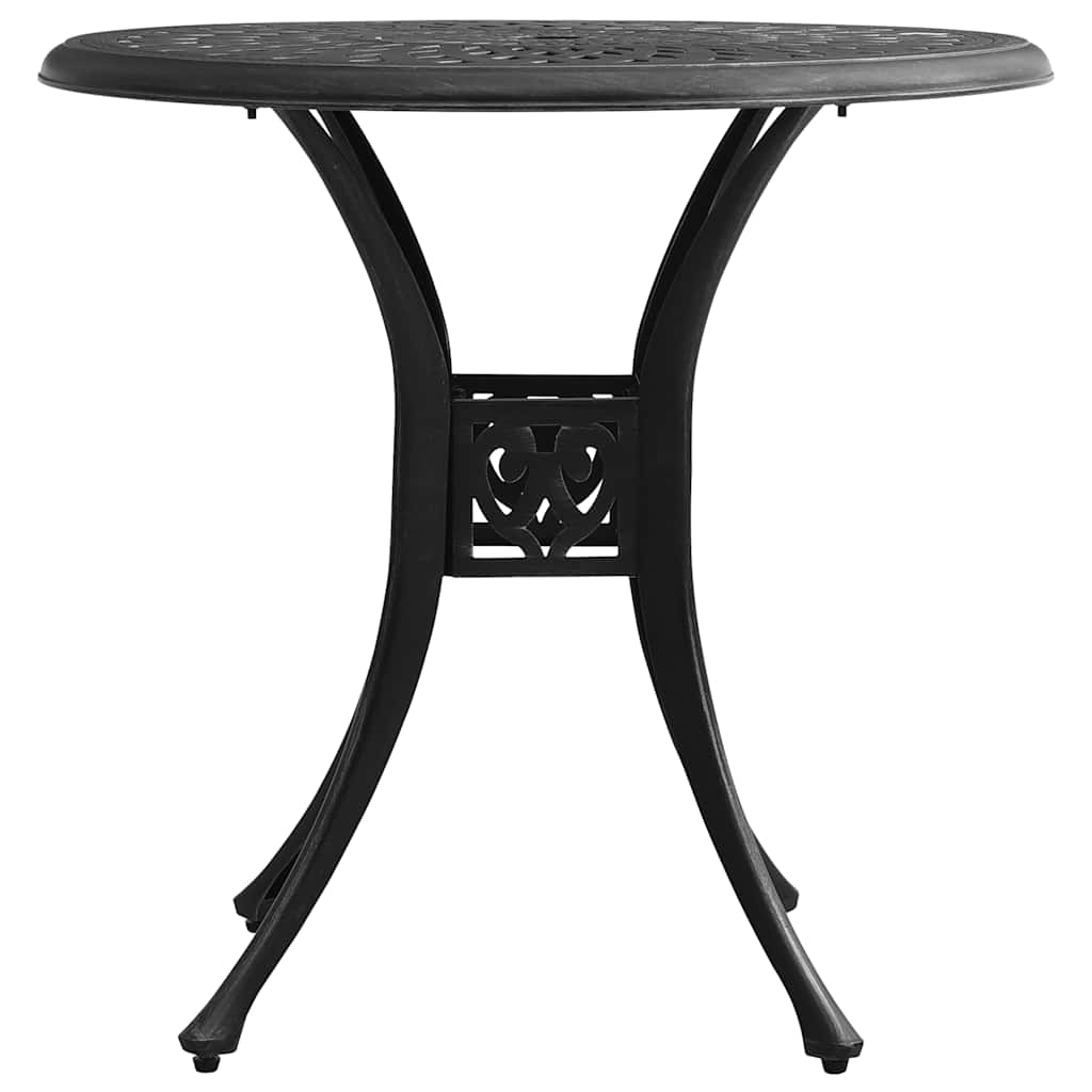 5-dijelni bistro set od lijevanog aluminija crni
