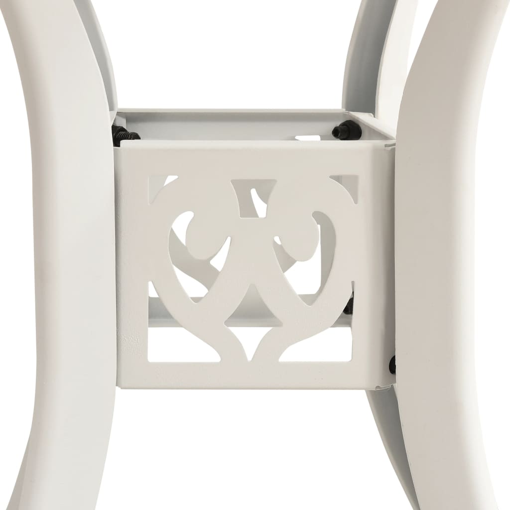 5-dijelni bistro set od lijevanog aluminija bijeli