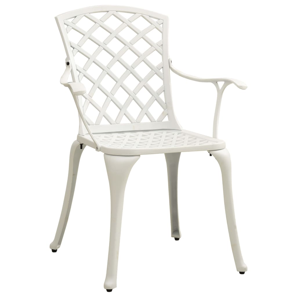 5-dijelni bistro set od lijevanog aluminija bijeli