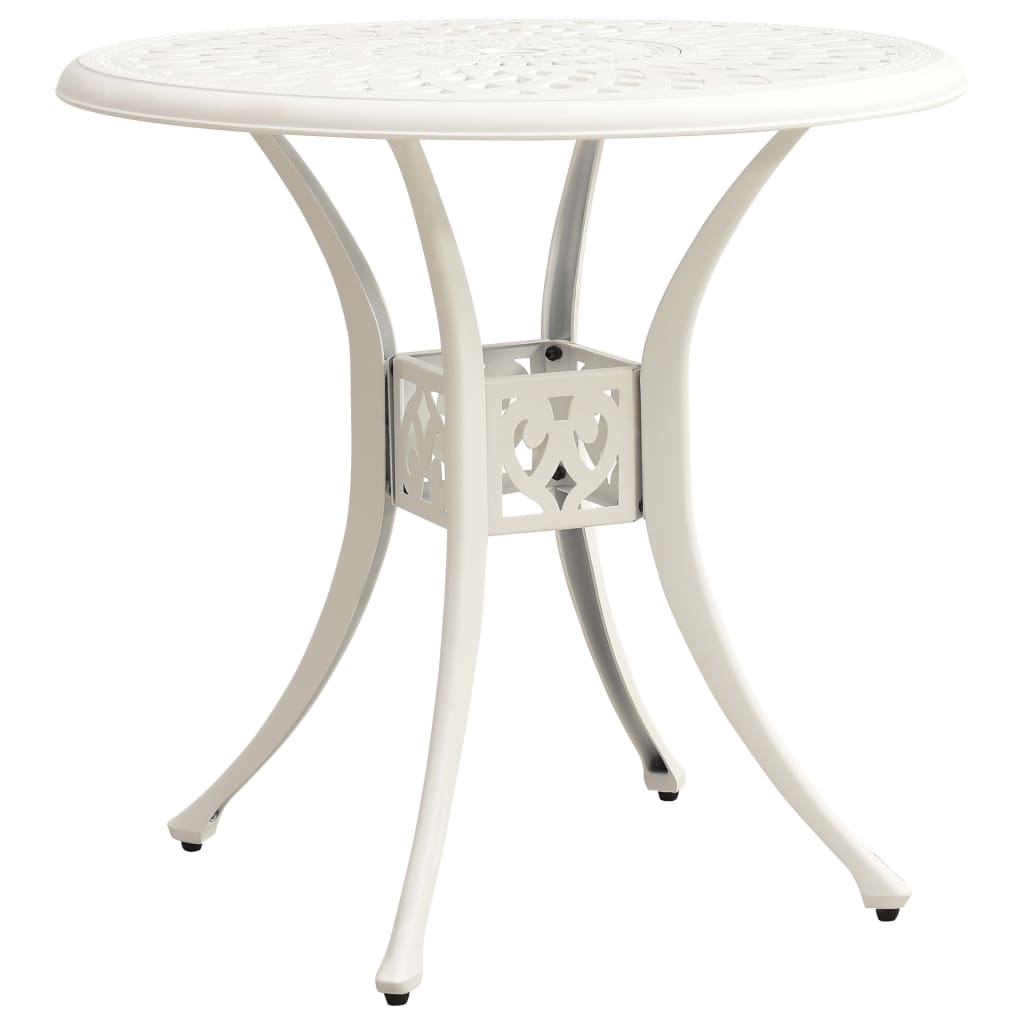 5-dijelni bistro set od lijevanog aluminija bijeli