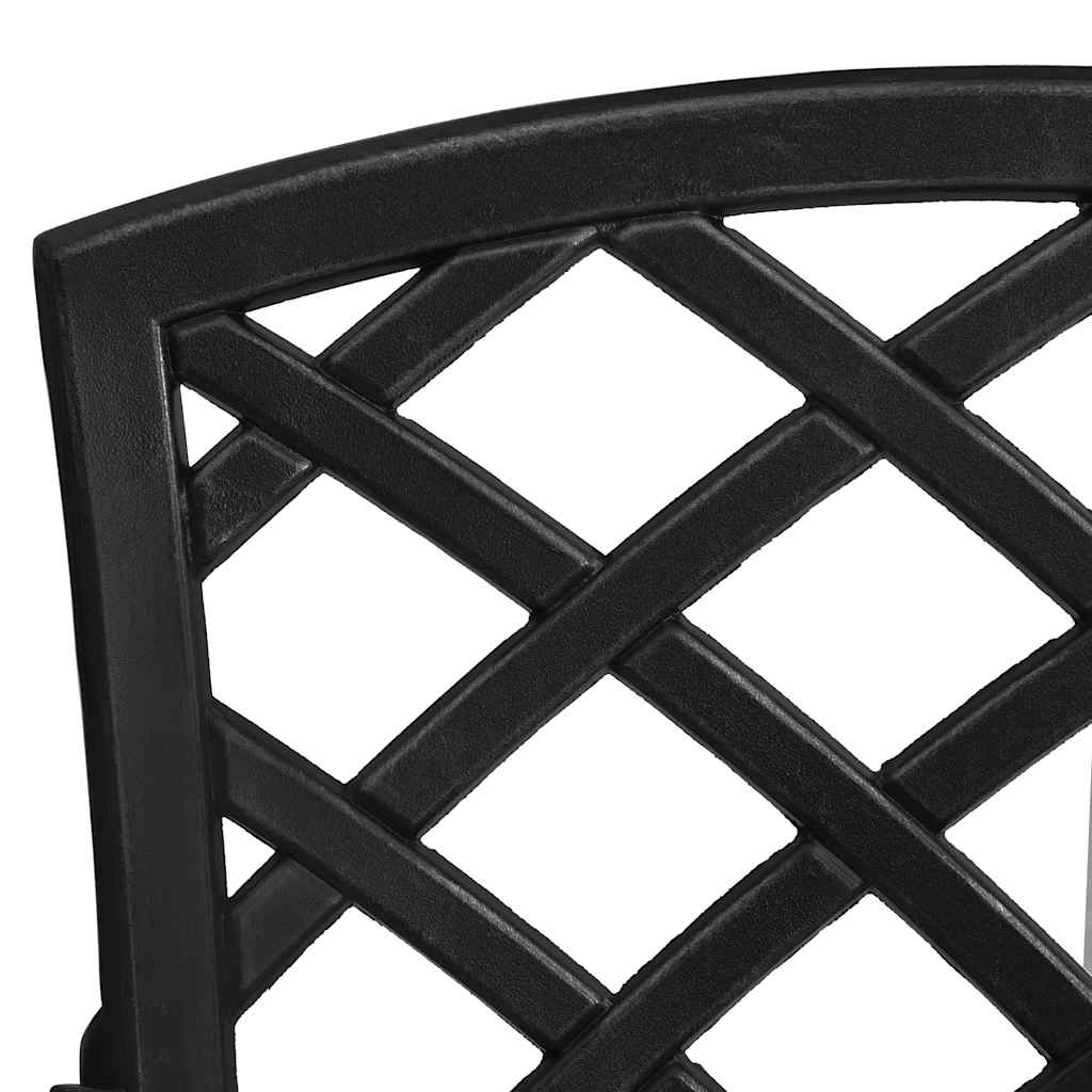 5-dijelni bistro set od lijevanog aluminija crni