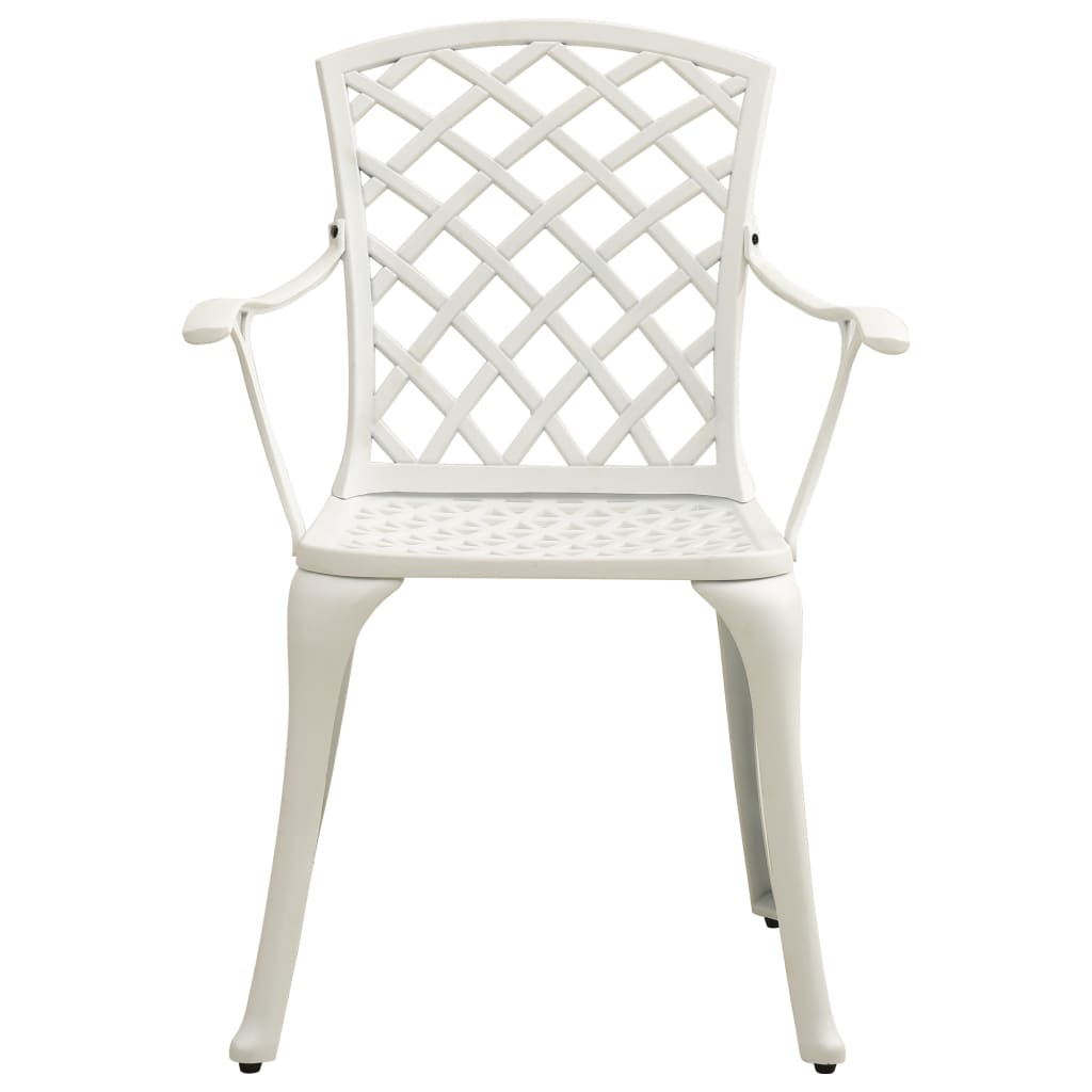 5-dijelni bistro set od lijevanog aluminija bijeli
