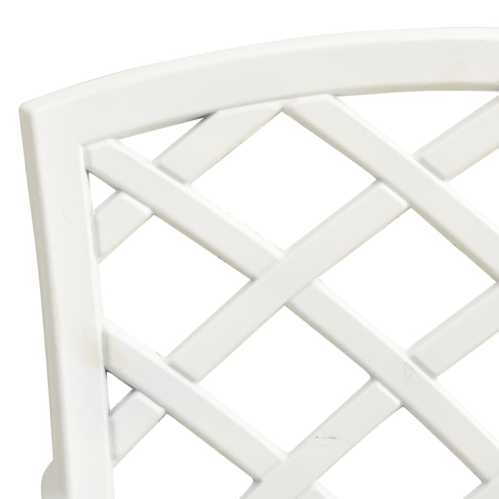 5-dijelni bistro set od lijevanog aluminija bijeli