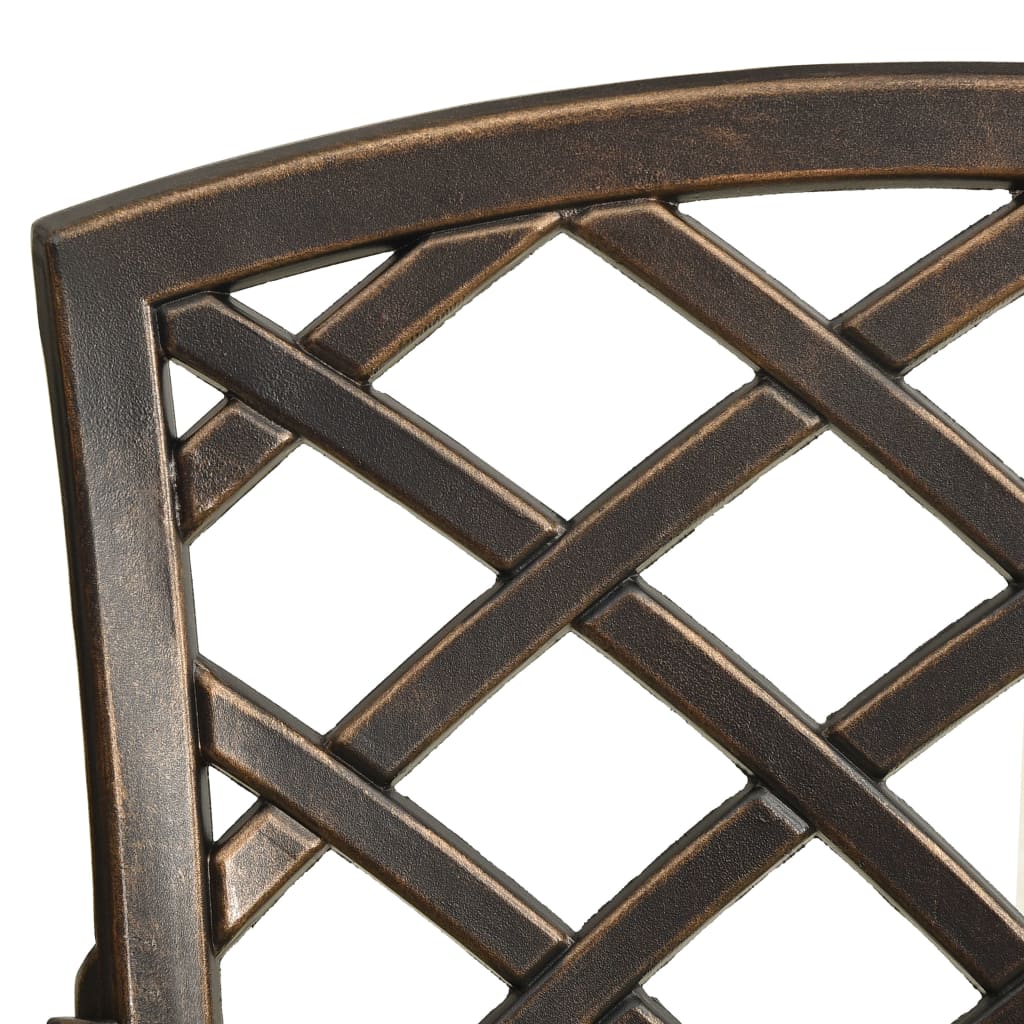 5-dijelni bistro set od lijevanog aluminija brončani