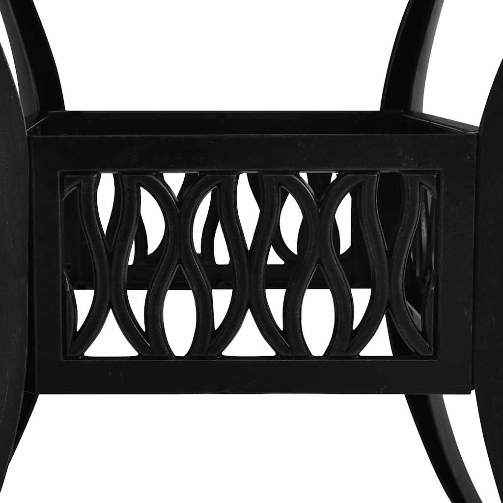 5-dijelni bistro set od lijevanog aluminija crni