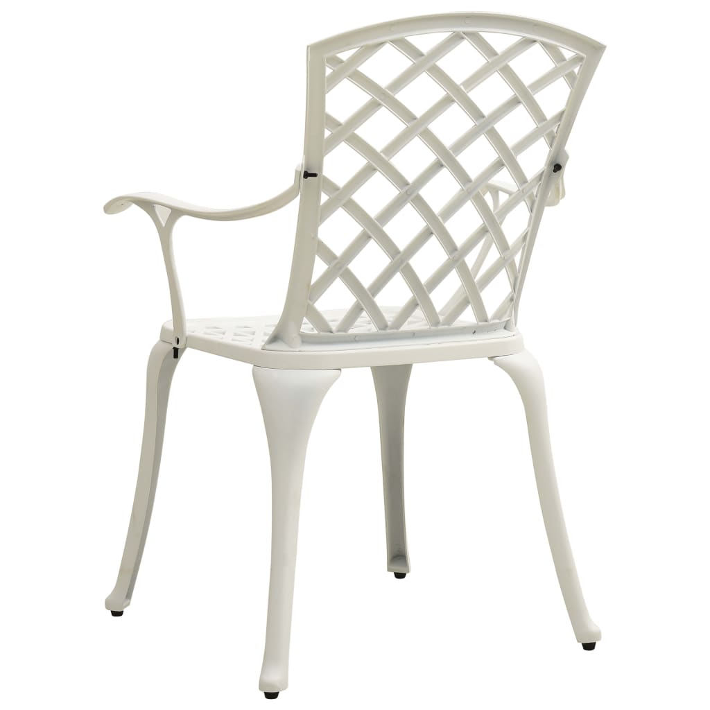 5-dijelni bistro set od lijevanog aluminija bijeli
