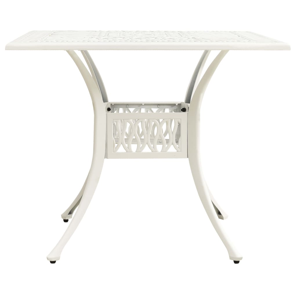 5-dijelni bistro set od lijevanog aluminija bijeli