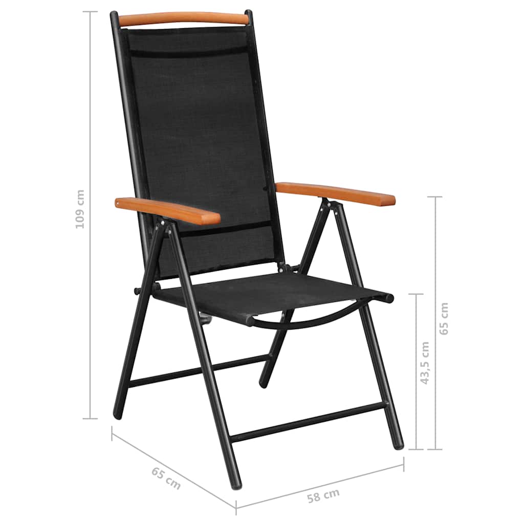 5-dijelni vrtni blagovaonski set aluminijski crni