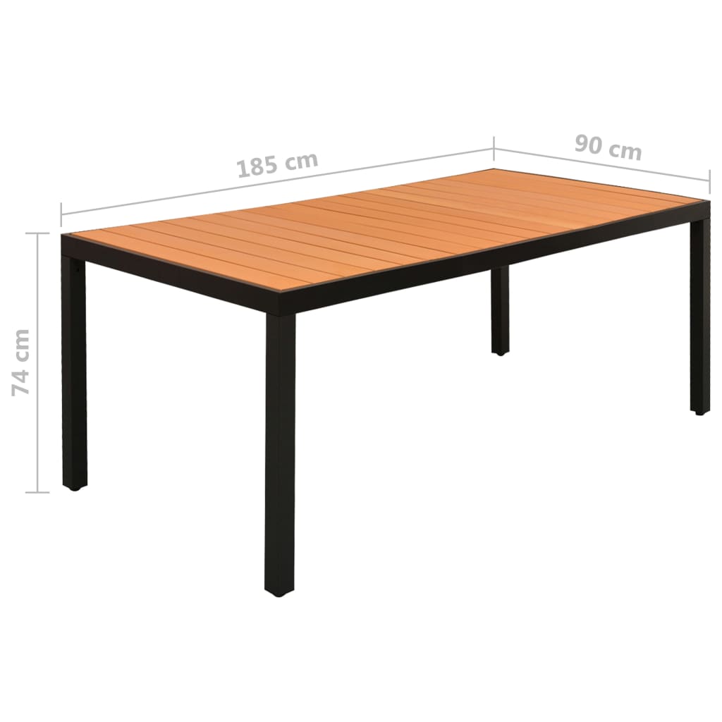 9-dijelni vrtni blagovaonski set crni
