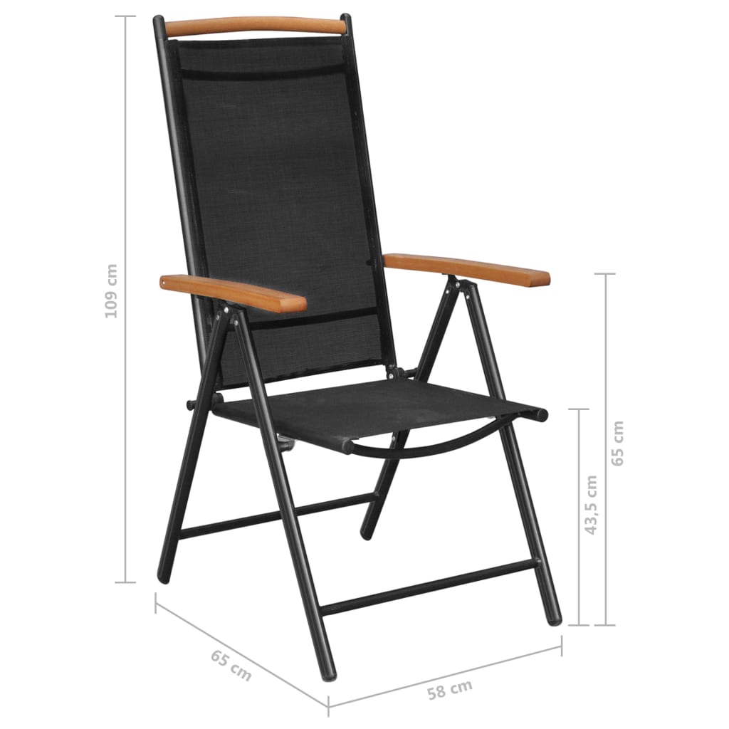 9-dijelni vrtni blagovaonski set crni