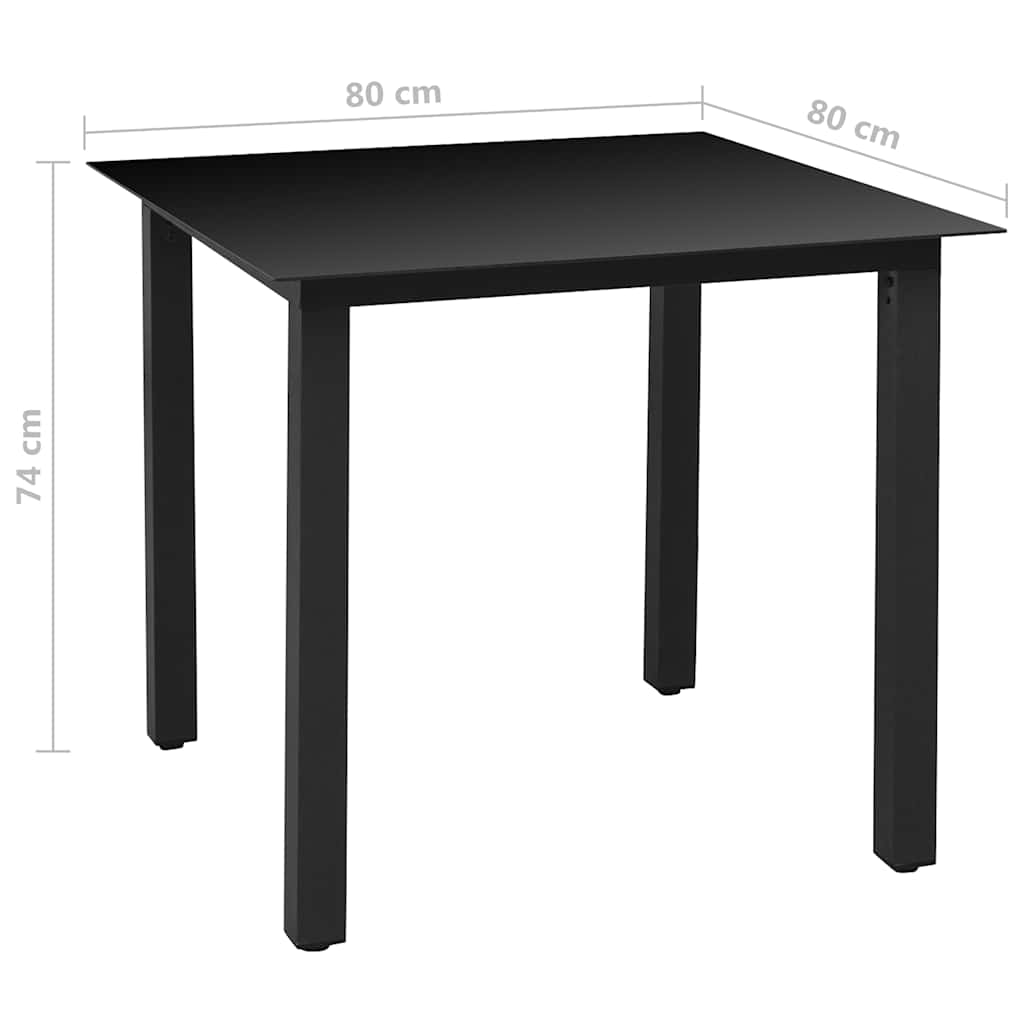 5-dijelni vrtni blagovaonski set aluminijski crni