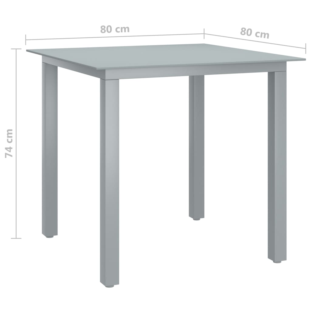 5-dijelni vrtni blagovaonski set aluminijski srebrno-crni