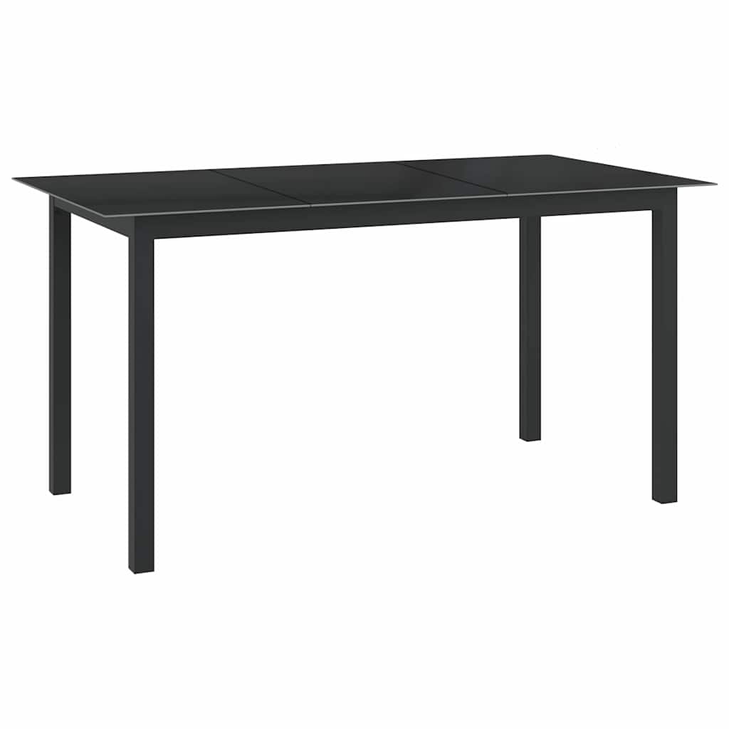 7-dijelni vrtni blagovaonski set aluminijski crni