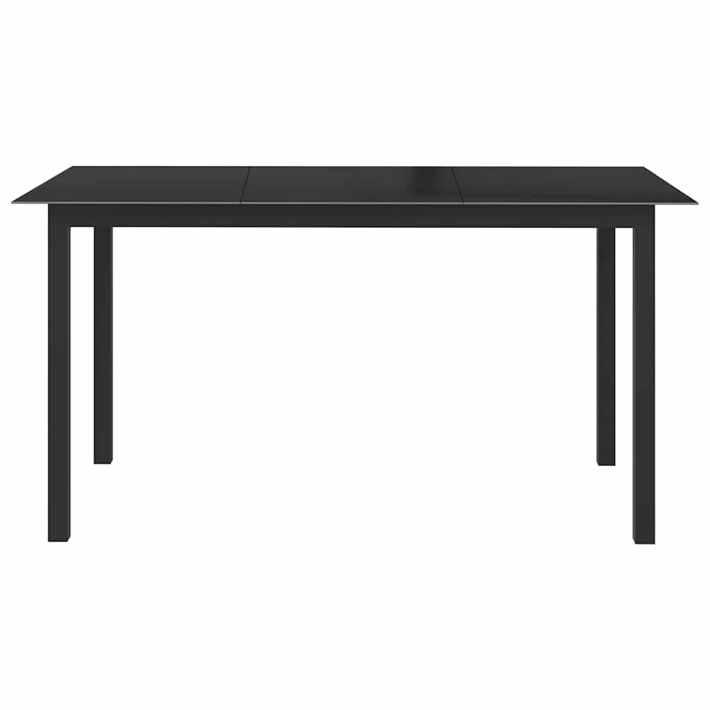 7-dijelni vrtni blagovaonski set aluminijski crni