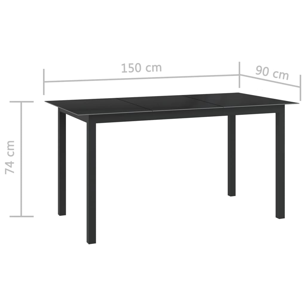 7-dijelni vrtni blagovaonski set aluminijski antracit