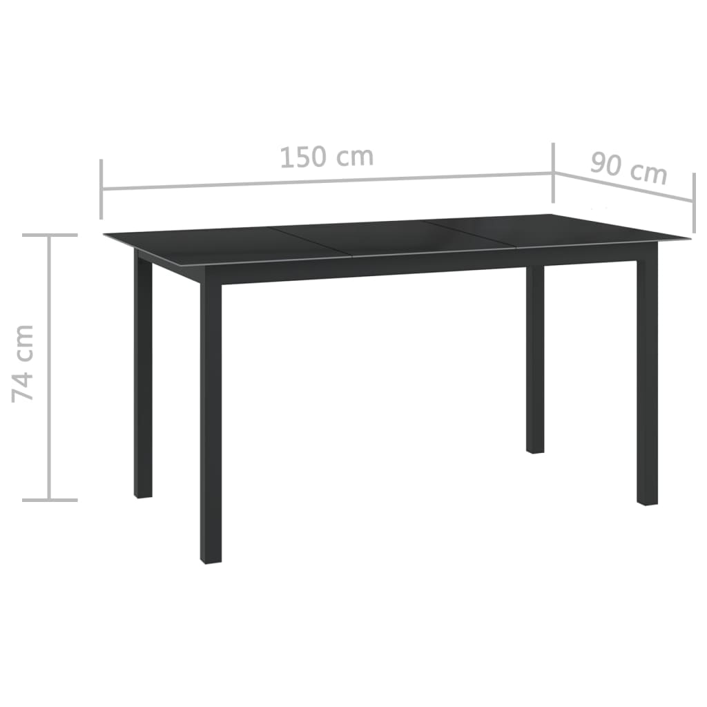 7-dijelni vrtni blagovaonski set aluminijski antracit
