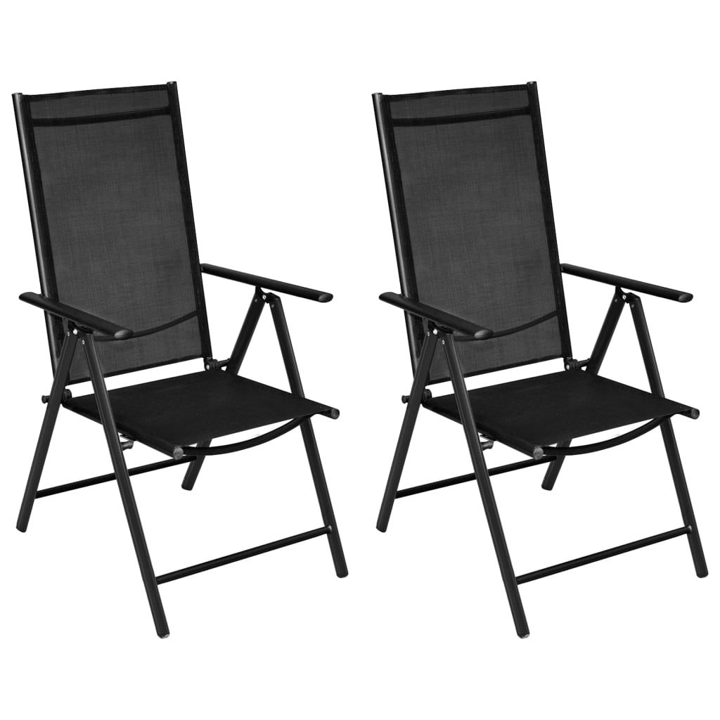 3-dijelni bistro set od aluminija i tekstilena crni