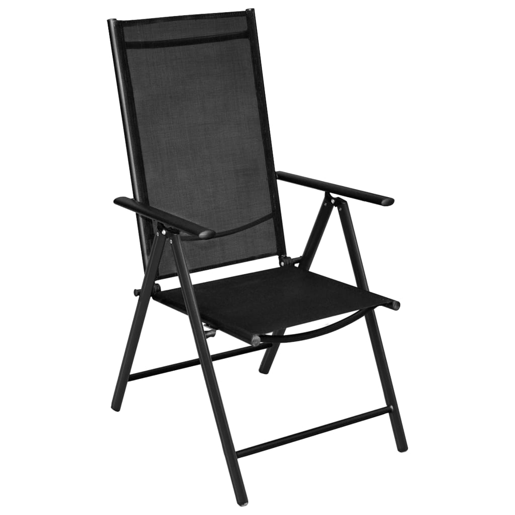 3-dijelni bistro set od aluminija i tekstilena crni