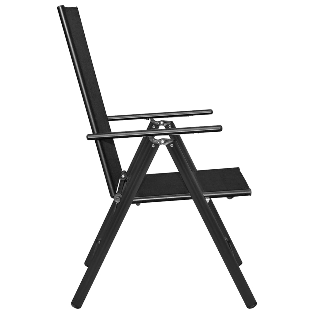 3-dijelni bistro set od aluminija i tekstilena crni