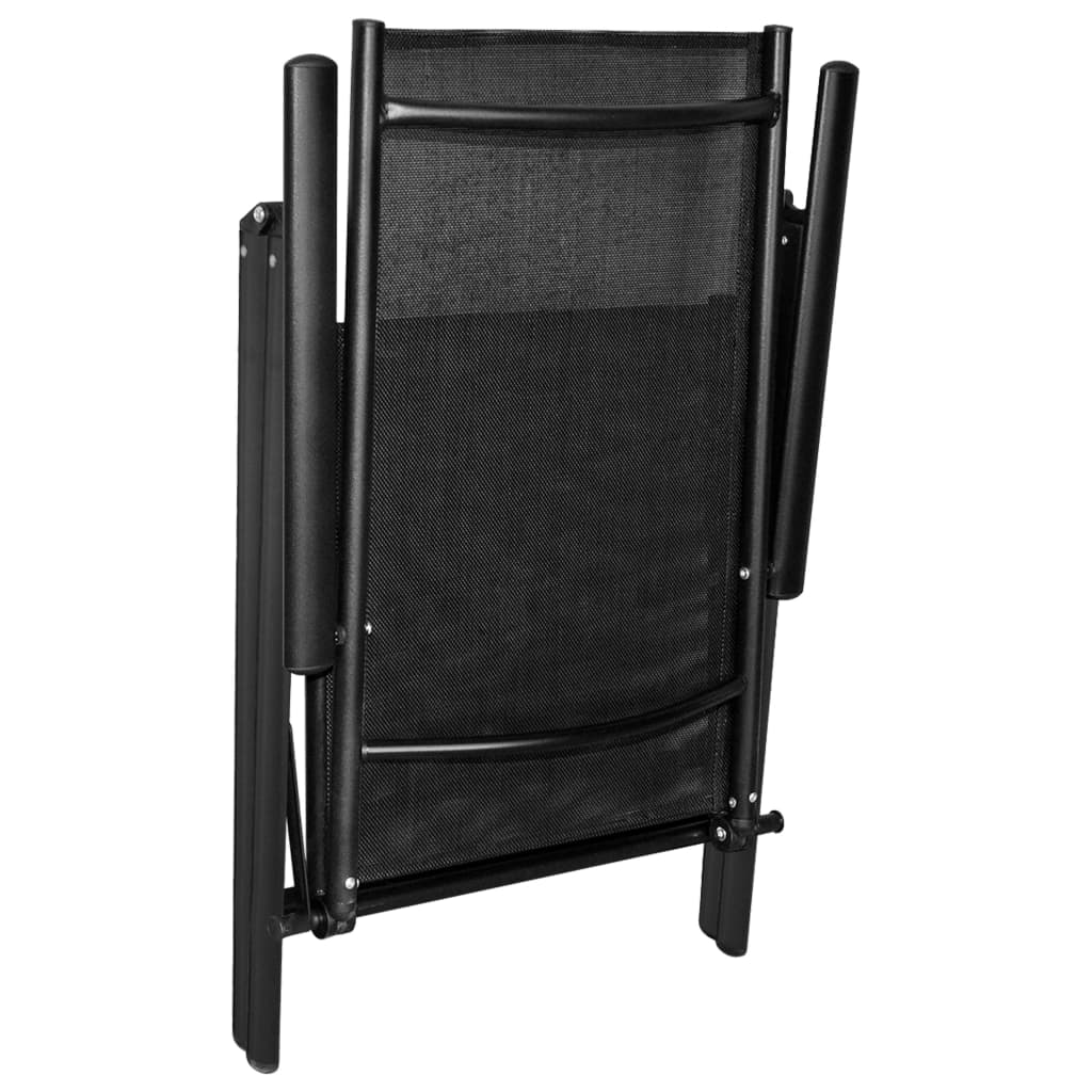3-dijelni bistro set od aluminija i tekstilena crni
