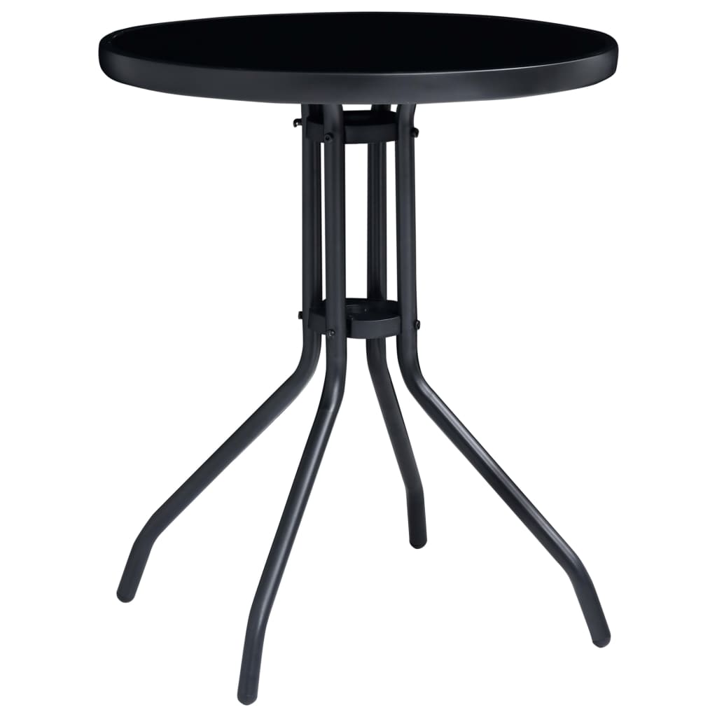3-dijelni bistro set od aluminija i tekstilena crni