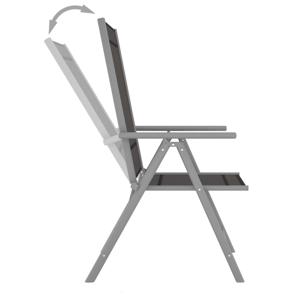 3-dijelni bistro set od aluminija i tekstilena srebrni